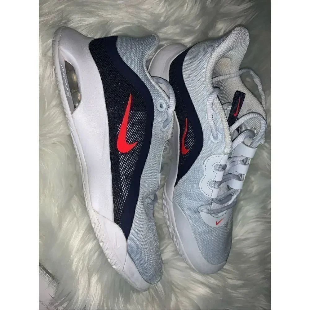 Nike Womens Court Air Max Volley Blue Basketball Shoes Sneakers 7